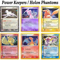 PTCG Pocket EX Power Keepers/Holon Phantoms Gold Star Cosmos Holo Jolteon Flareon Charizard Mew Proxy PKM Cards