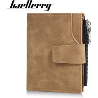 Baellerry Men's Short Wallet High-Quality Card Photo Holder Zipper Male Purses Simple Small Card Bag Brand Men Money Clips