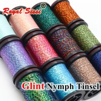 New 30/55yards Glint nymph tinsel fly tying thread for nymph buzzer ribbing&body building trout fishing lure fly tying materials