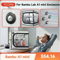 Yoopai 3D-Drucker Gehäuse für Bambu Lab A1 Mini 3D-Drucker Abdeckung mit LED-Licht Konstante Temperatur Größe 46*46*55 cm