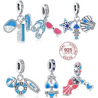 925 Sterling Silver Bikini Pendant Shell Charms Jewelry Making For Original Bracelet DIY Ladies Travel Graduation Season Gift