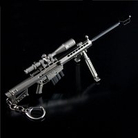 18CM Mini Alloy Toy Gun Model Figures Barrett M82A1 Keychain Toy Decoration Crafts CS Adult Tactics Collection Gift HG281