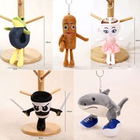 16-18cm Italian Brainrot Plush Keychains Doll Keyring Stuffed Peluche Toy Tralalelo Tralala Tung Tung Tung Sahur Gift