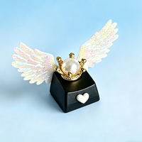 1pcs Handmade DIY Custom Keycap Cute Angel's Wings Keycaps for Mechanical Keyboard Caps Resin Artisan Key Caps Gifts