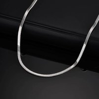 Vnox Width 3mm Flat Snake Silver Color Necklace for Men, Stainless Steel Vintage Blade Chain Collar, Hiphop Casual Jewelry Gifts