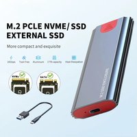 M2 NVMe SSD Enclosure 10Gbps PCIe SSD Case Portable Box USB C USB 3.1 Tool Free External Adapter with Heat Sink Pad for M.2 SSD