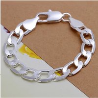 Noble 925 Sterling silver solid bracelet 4 6 8 10 12MM chain women Men Silver color Jewelry fashion beautiful hot Figaro Chain