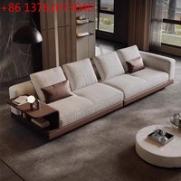 Italian minimalist cotton and linen fabric sofa living room straight row size apartment designer living room furniture