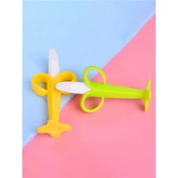 Silicone Infant Training Toothbrush Soft Banana Shape BPA Free Baby Teether Oral Care ToothBrush Teething Utensils for Toddlers