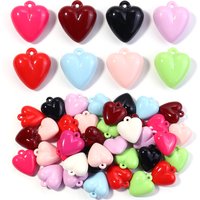 5pcs/lot Acrylic Heart Charms Pendant Colorful 32X35mm Love Heart Pendants For DIY Handmade Jewelry Making Necklace Bracelet
