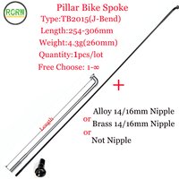 1pcs/lot Pillar TB2015 J-Bend J-Hook Bike Spoke Diameter 2.0mm FG 1.4 PSR Aero Light Stainless Steel Triple Butted 255-306mm