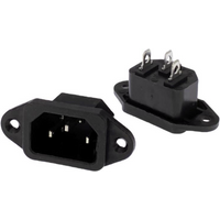 5/10 Pcs 3P IEC 320 C14 Male Plug Panel Power Inlet Sockets Connectors AC 250V 10A
