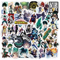50Pcs My Hero Academia Anime Cartoon Stickers Manga Decals DIY Skateboard Guitar Phone Laptop Sticker