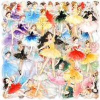 50 PCS Ballet Dancer Dancing Enthusiast Stickers PET Clear Waterproof Decorate Suitcase Phone Guitar Stationery Decals