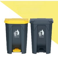 New Thickened Large Capacity 50L Foot Pedal Kitchen Waste Bin Outdoor Square Trash Can for Business And Home Use