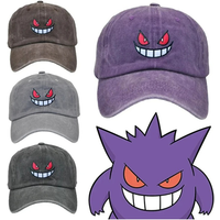 Anime Cartoon Gengar Baseball Caps Snapback Hats Adjustable Sports Caps Hip Hop Hats Trendy Embroidery Solid Color for Men Women