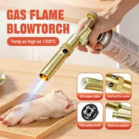 Professional Grade Portable Welding Torch Adjustable Butane Flame Gun - Brass Copper Gas Burner for Outdoor and Kitchen Use