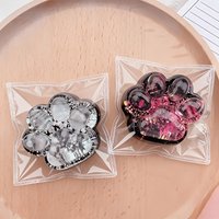 Black Base Glitter Sequins Cat Paw Squishy Soft TPR Squeeze Toy Stress Relief Fidget Toy Transparent Paw Sensory Decompression