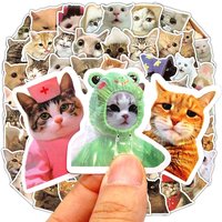 10-100pcs Decorates Laptop Luggage Notebook Cute Cat Sticker Pack For Kids School Stationery Creative Notebook Decal Accessories