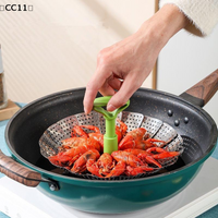 9/11Inch Stainless Steel Lotus Steaming Tray Folding Food Steamer Vegetable Fruit Basket Mesh Steamer Rack Cook Cookware〔CC11〕