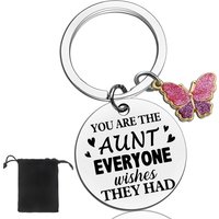Aunt Gifts Cute Keychain Gift For Aunt Best Auntie Ever Gifts From Niece Nephew Christmas Birthday GIft For Aunt Keyring
