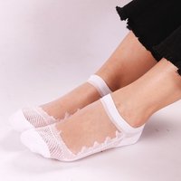 Women's Sexy Lace Mesh Thin Fishnet Socks Mixed Fiber Transparent Stretch Breathable Ankle Net Thin Women Cool Socks
