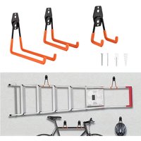 Heavy Duty Wall Mount Metal Hook Garage Organizer Bicycle Ladder Hanger Anti Slip Storage Hook For Garden Tools Home Backyard
