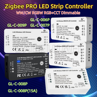 GL-C-006P GLEDOPTO Zigbee 3.0 Smart LED Strip Controller Compatible with Hub Tuya SmartThings App 2.4G RF Remote Control Voice