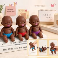 Natasha Squishy Doll Dark Skin Blowing Bubbles Squeezeable Toys Keychains Relieve Stress Decoration DIY Doll For Adults Kids