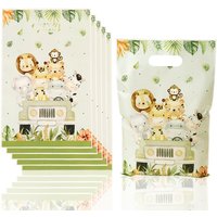 10/20/50pcs Jungle Animals Gift Bag Candy Biscuit Packing Bags, Safari Animals Gift Bag for Guest Birthday Supplies