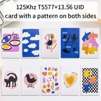 IC+ID UID Rewritable Composite Key Cards Keyfob Dual Chip Frequency RFID 125KHZ T5577 EM4305+13.56MHZ Changeable Writable
