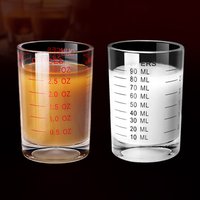 90/120ml Heat-resistant Glass Measuring Cup Milk Jigger Glass Ounce Cup With Handle For Espresso Coffee Barista Accessories