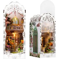 Wooden Flower Garden Doll House DIY Garden House Book Nook Shelf Insert 3D Puzzle Assembly Building Bookshelf DollHouse Gifts