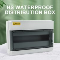 HS-4/6/9/12/15/18/24/36 Way Outdoor Distribution Box Circuit Breaker MCB IP65 Waterproof Electrical Plastic Power Junction Box