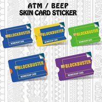 Blockbuster Bank Credit Cards Bus Pass Stickers Cool Decoration Waterproof 4PCS Card