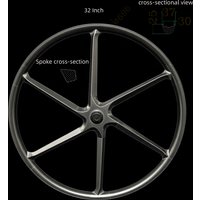 World Premiere QORA 32 Inch 6 Spoke Wheel Inner 30mm MTB XC AM T1000 Carbon Tubeless Hookless Carbon All Mountain 32“