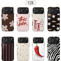 Luxury Y2K Black Stripes Phone Case for iPhone 17 16e 16 15 14 13 12 11 X XS XR XSMAX 7 8 Air Pro Max Plus Double-layer