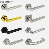 304 Stainless Steel Door Handle Fire Door Access Door Lock Indoor Bathroom Lockset Double-sided Handles Single-tongue Lock