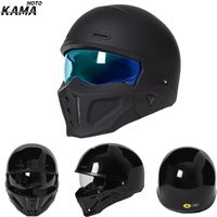 AliExpress TLXT Unisex Retro Motorcycle Helmet Full Face Electric Bike Scorpion Design 3C Certified Four Seasons Half Helmet Combination