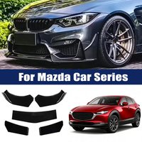 5Pcs ABS Front Bumper Lip Body Kit Spoiler Splitter Canard Trim Exterior Accessories For Mazda 3 6 CX3 CX5 CX7 CX9 MX5 Miata RX8