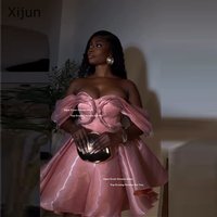 Xijun Sexy Shiny Short Evening Dresses Sweetheart Off The Shoulder Cocktail Dresses Plus Size Birthday Party Gowns Customized