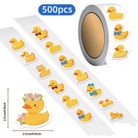 500PCS Ten Different Patterns of Yellow Duck Roll Stickers Graffiti Handbooks DIY Luggage Notebook Waterproof Stickers