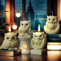 3D Owl Candle Silicone Mold Is Suitable for DIY Making Soap Gypsum Resin Crafts Cement Mold Handmade Candle Making Supplies