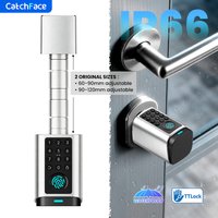 IP66 Waterproof 2026 New Catchface TUYA APP Fingerprint Password Digital RFID Card Cylinder Smart Door Lock Wholesale
