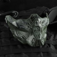 Halloween Ghost Mask, TPE Silicone Half Face Mask, for Halloween Cosplay Costume, Scary Tactical Mask