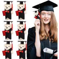 10Pcs/Set Mini 14cm Graduation Season Bear with Doctor Cap Flower Bouquet Bachelor Bear Graduation Bear