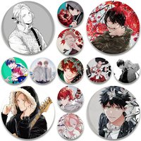 BL Anime GIVEN Pins Satou Mafuyu Uenoyama Ritsuka Cartoon Badge Round Tinplate Brooches Backpack Accessories Daily Ornament