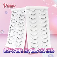 10Pairs Bottom Eyelashes Manga Lower Lashes Clear Band Wispy Small Flame Under Eye Lashes Korean Makeup Cosplay Tools
