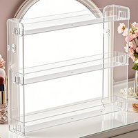 Universal Punch-Free 3-Layer Clear Wall Mounted Nail Polish Manicure Tool Organizer Storage Cosmetic Display Stand Holder