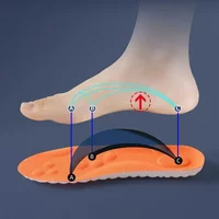 Large Size 4D Sports Massage Insoles EU47-48 for Adults High Elastic Soft Deodorization Massage PU Running Football Shoe Pads